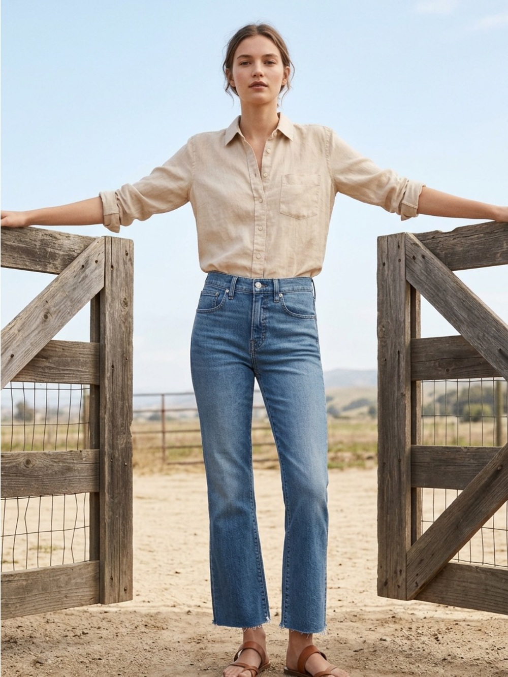 Madewell Women's Size 29 EUC Cali Demi-Boot Jeans in Fleetwood Wash EUC Frayed